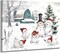 Christmas Canvas Wall Art Decor: Cute&Sweet Snowman Pictures Prints - Winter Decorations Paintings Posters Artwork - Indoor Farmhouse Framed Hanging 12"x10"